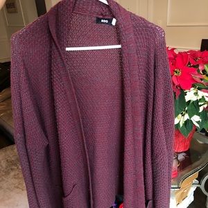 Burgundy urban outfitters knit cardigan size M